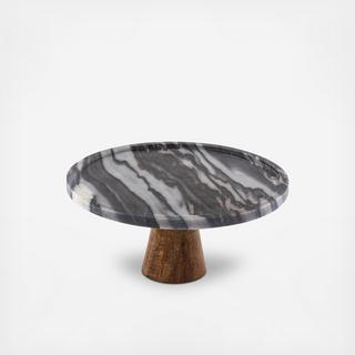 Marble & Wood Cake Stand