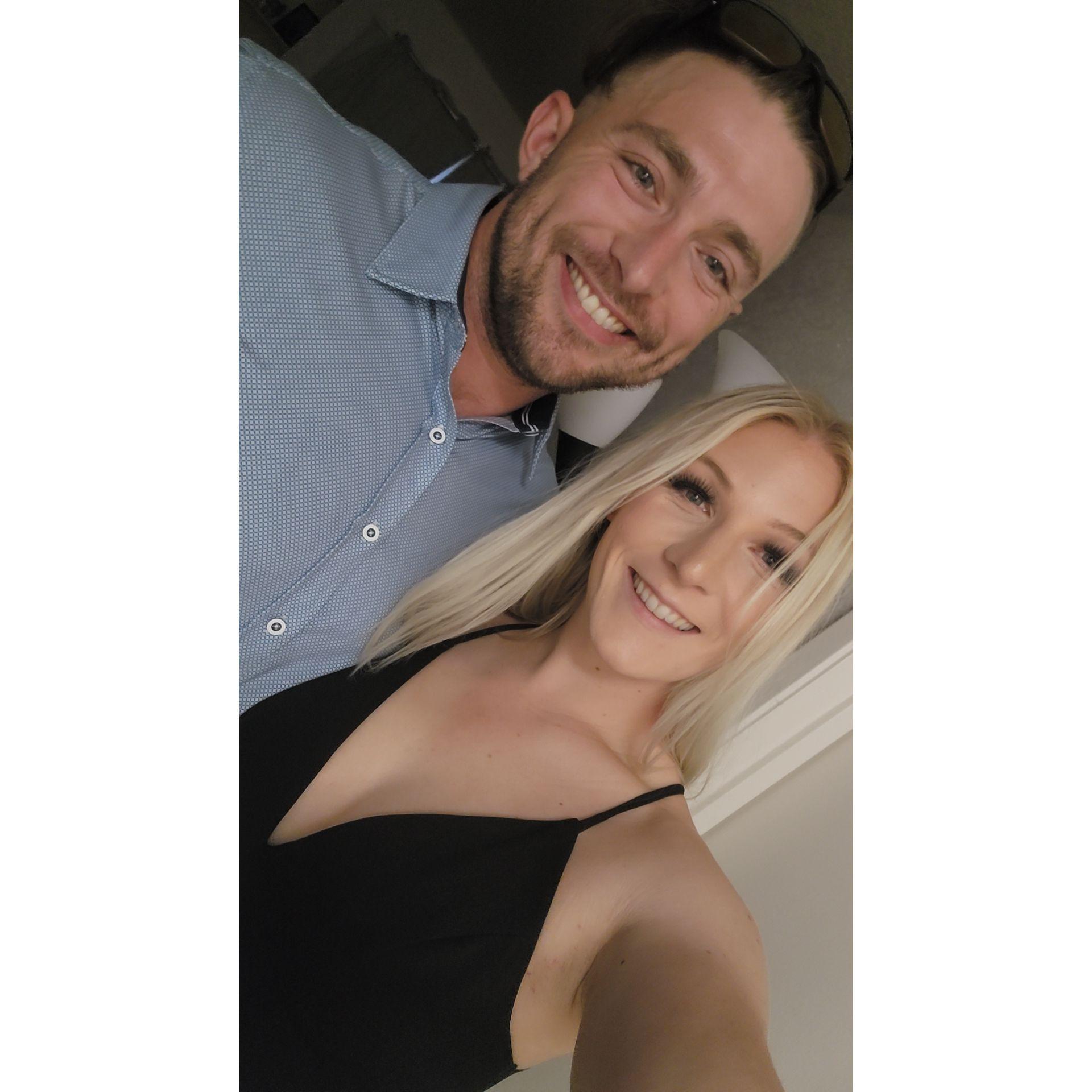 Our first dinner date and night out.