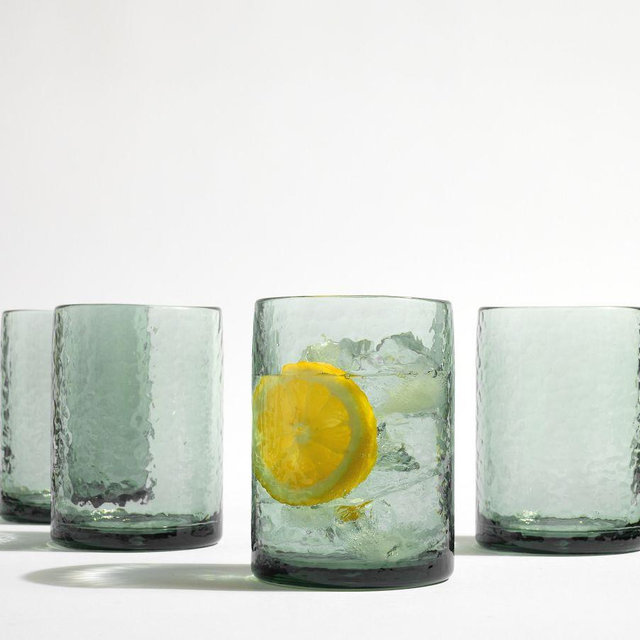 Hammered Outdoor Tumblers, Set of 4 - Mist Blue