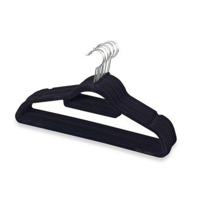 Real Simple® Slimline 12-Count Flocked Suit Hangers in Black
