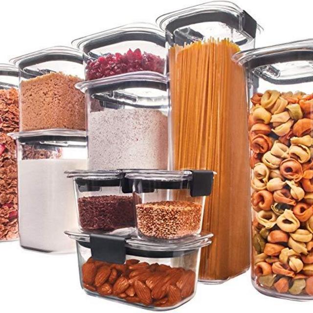 Rubbermaid Brilliance Pantry Organization & Food Storage Containers with Airtight Lids, Set of 10 (20 Pieces Total)