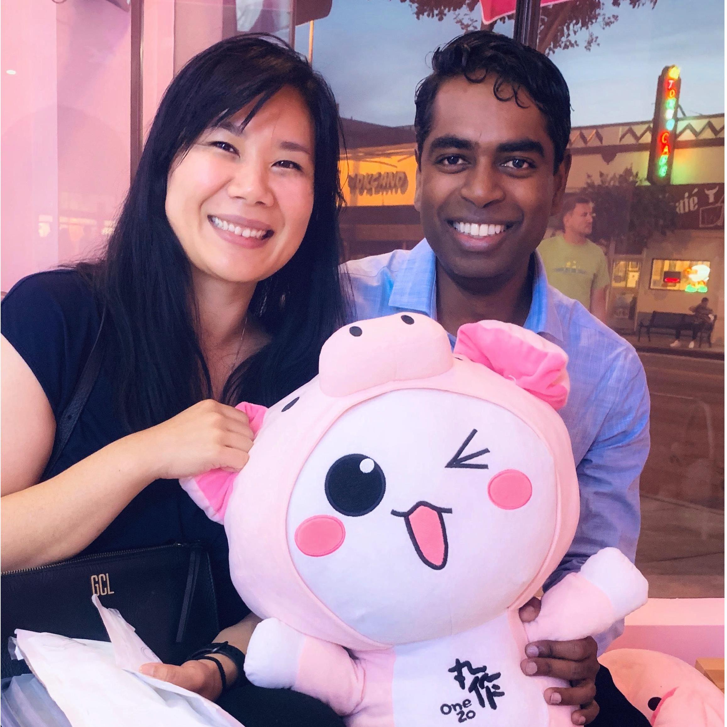 Getting boba after Tharanga met Grace's parents.