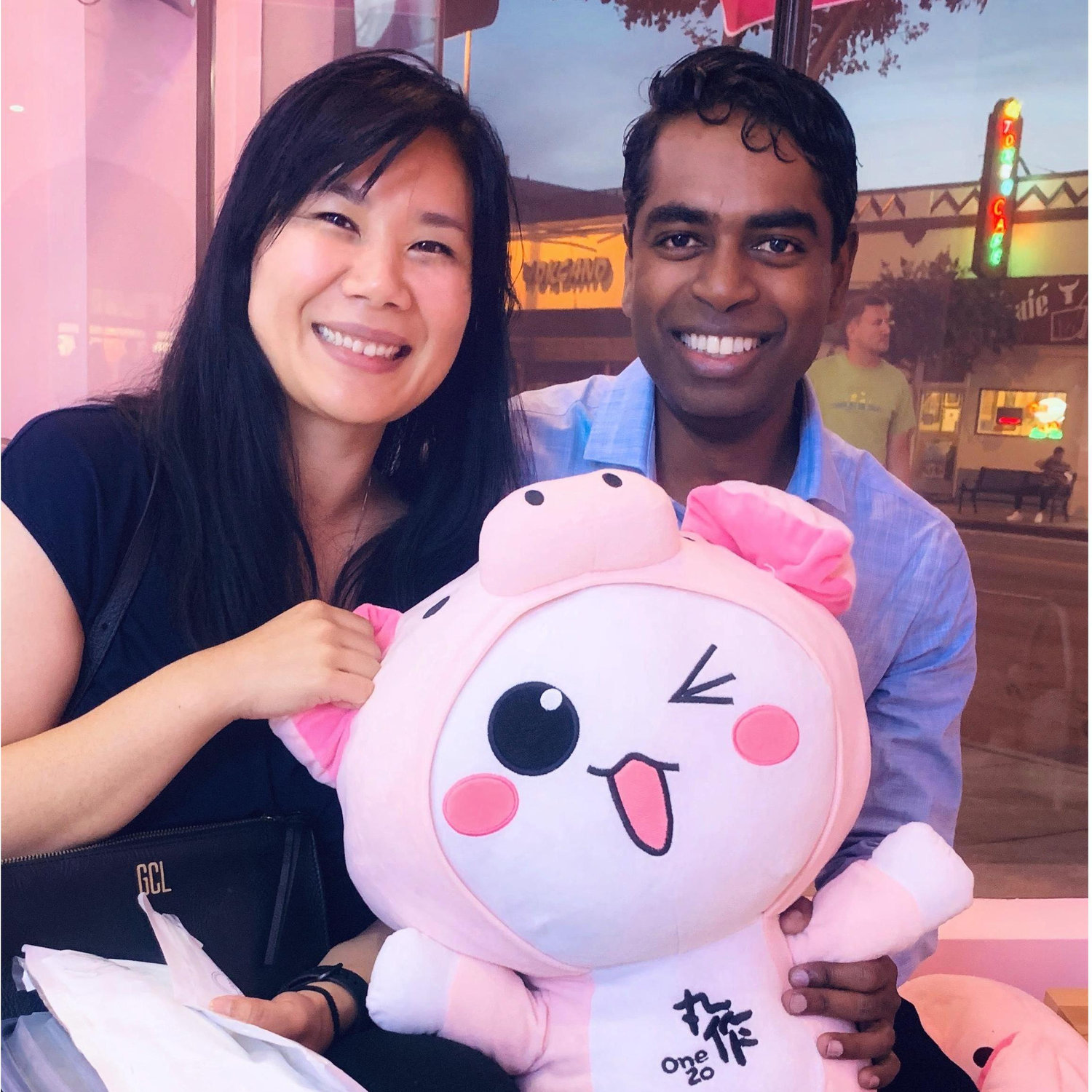 Getting boba after Tharanga met Grace's parents.
