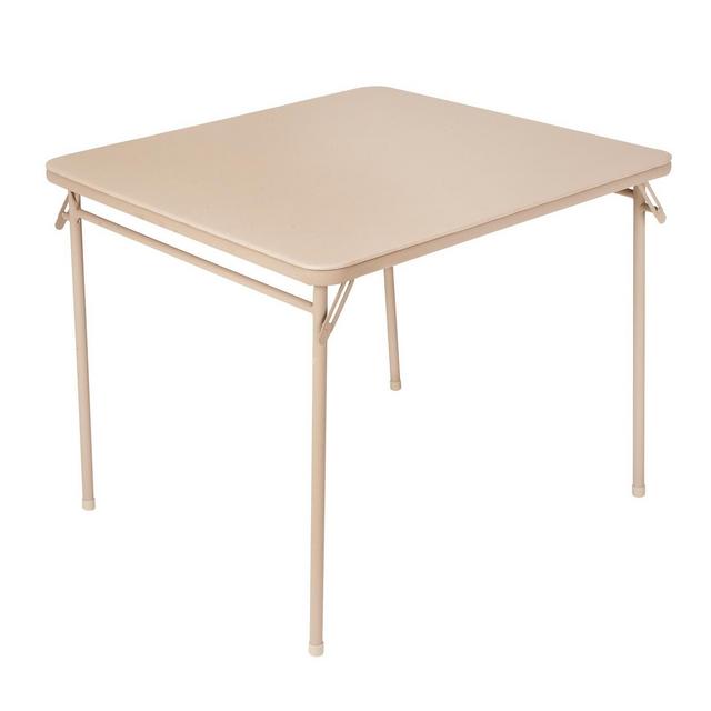 COSCO 34" Square Folding Vinyl Top Card Table, Antique Linen