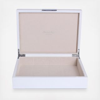 Large Lacquered Silver Hinge Box