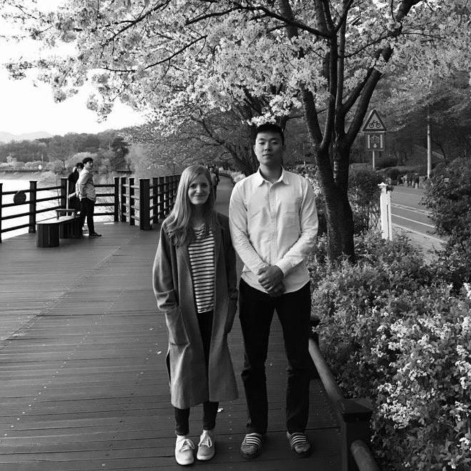Enjoying the cherry blossoms in Suwon, South Korea