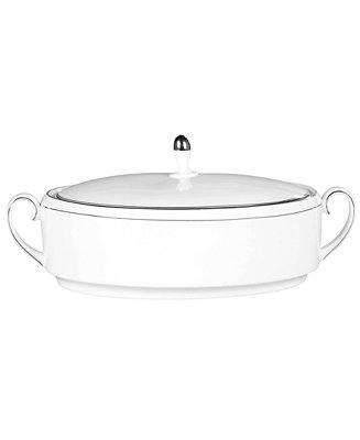 Dinnerware, Blanc sur Blanc Covered Vegetable Bowl