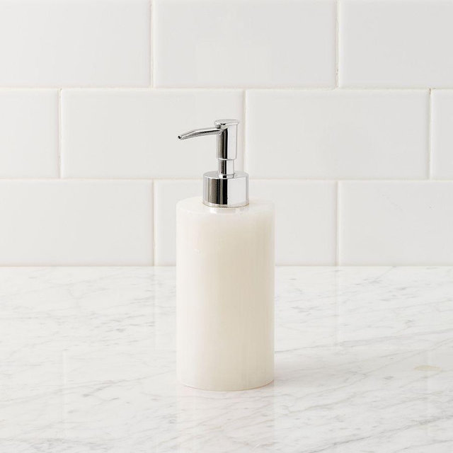 Alabaster Soap Pump, White