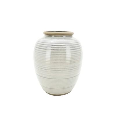 11" Ceramic Ribbed Vase Gray - Threshold™ designed with Studio McGee