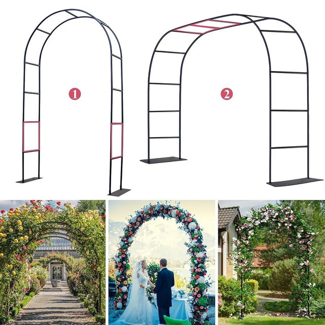 Thickened Tube Garden Arch Trellis - 4.6ft Wide x 7.9ft High or 7.6ft Wide x 6.4ft High - Garden Trellis for Climbing Plants, Stable Garden Arbor, Wedding Arch Decorations, Birthday Party Decoration