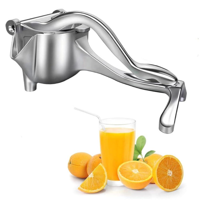 2026 Upgrade Hand Juicer Press, Heavy Duty Manual Fruit Juice Squeezer with Ergonomic Grip, V-Shaped Filter for Pouring,Detachable Design for Citrus, Pomegranate, Lime, Orange