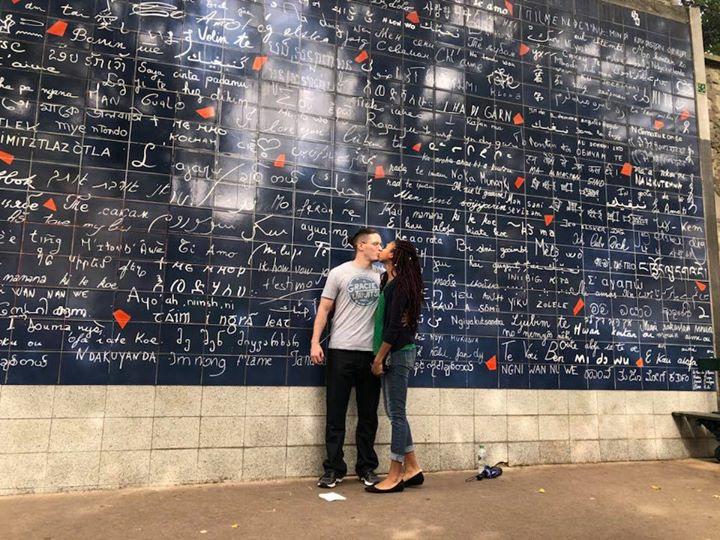 The Love Wall in Paris, France