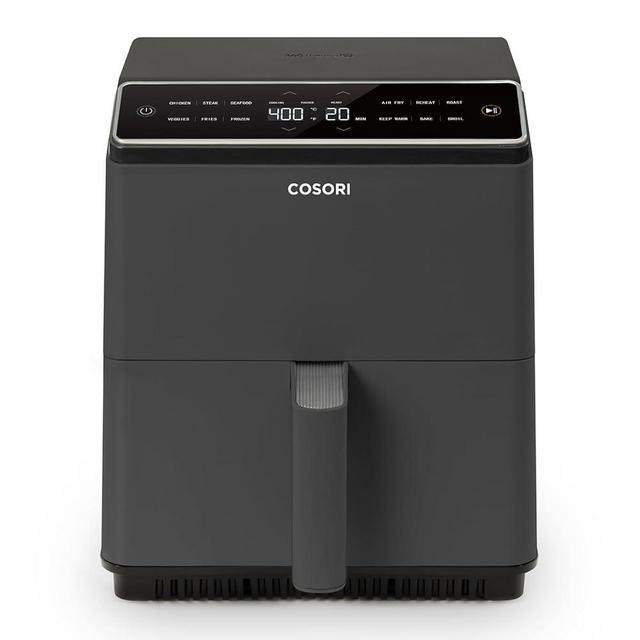 Cosori Air Fryer 6.8-Qt, 12 One-Touch Functions, Dual Heating Elements for Even Cooking, Ceramic-Coated Nonstick Basket, Dishwasher-Safe, 1750W, Family Size for 4-6, Gray