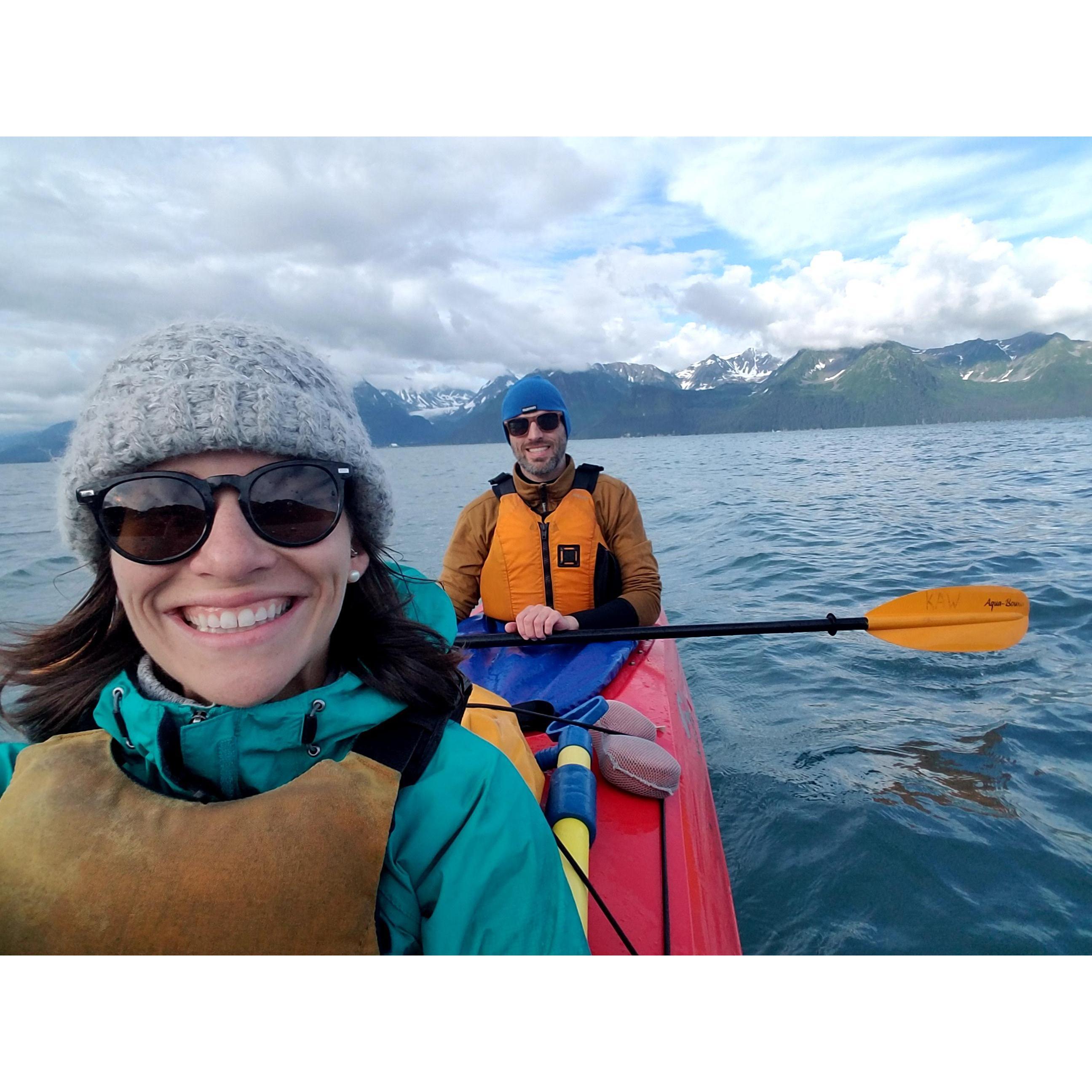 Night canoe trip near Seward, Alaska in July 2017.