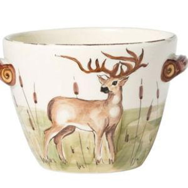 Wildlife Deer Handled Deep Serving Bowl