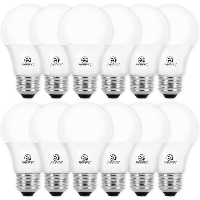 E ENERGETIC LIGHTING Dimmable LED Light Bulbs, 60W Equivalent, Cool White 4000K, 8W 800 Lumens LED Bulbs, E26 Base Standard Light Bulbs, ETL Listed, 12 Packs