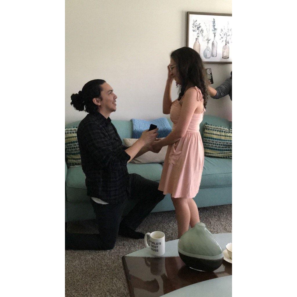 He proposed to me after I brought him coffee! It's... a long story. :)