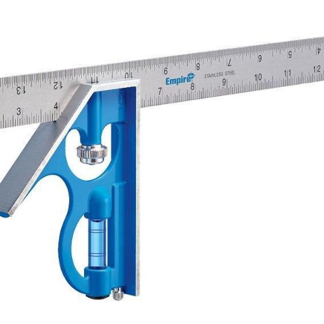 Empire Level E280 16-Inch Heavy Duty Professional Combination Square w/Etched Stainless Steel Blade and True BlueR Vial