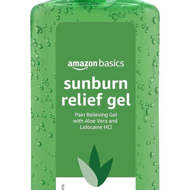 Amazon Basics Sunburn Relief Gel with Aloe Vera, 8 oz (Pack of 1) (Previously Solimo)