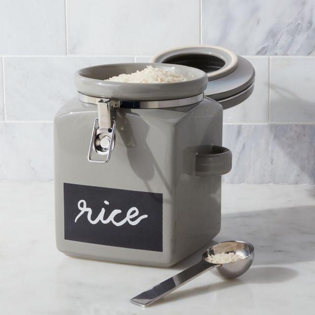 Medium Grey Clamp Chalkboard Canister