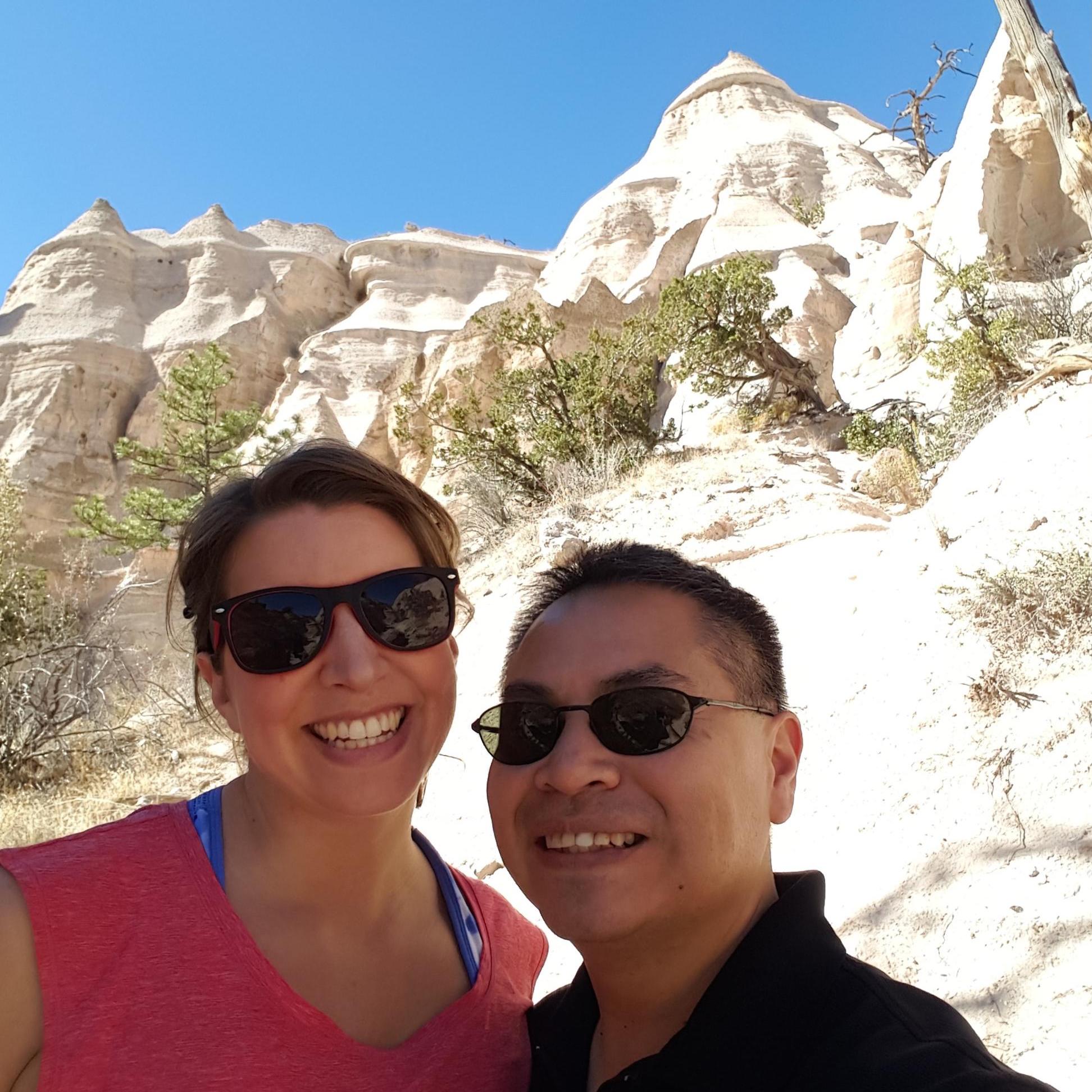 Having fun at Tent Rocks near Santa Fe, NM.