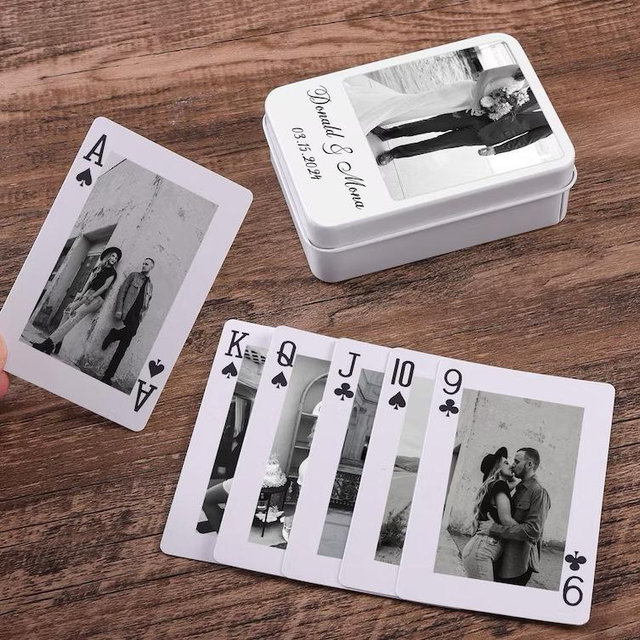 Custom wedding photo playing cards