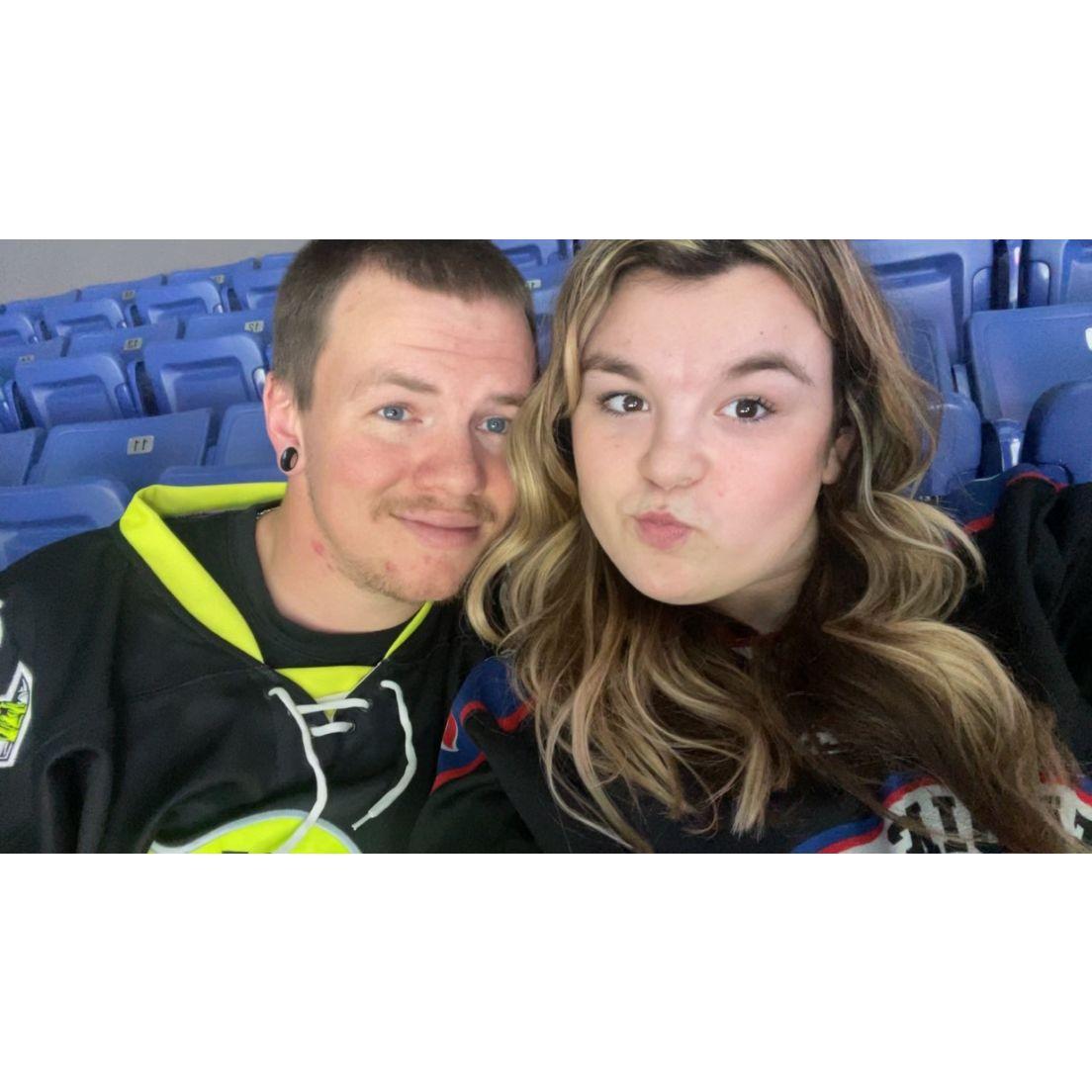 Going to hockey games to cheer on Shane