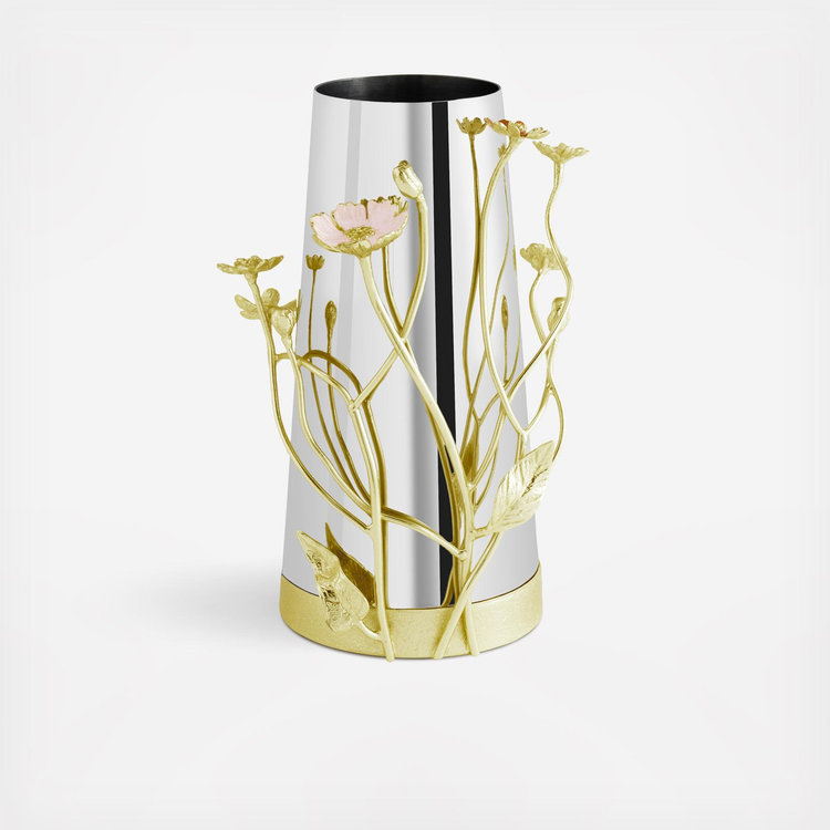 Areaware / BRUSH VASE CHROME 花瓶 Michael Aram, Wildflowers Medium Vase | Zola