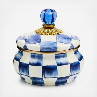 Royal Check Enamel Squashed Pot