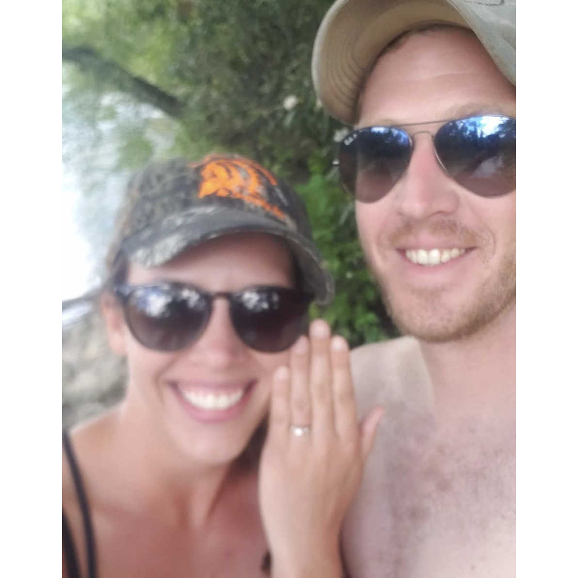 A blurry snap taken right after Richard popped the question
