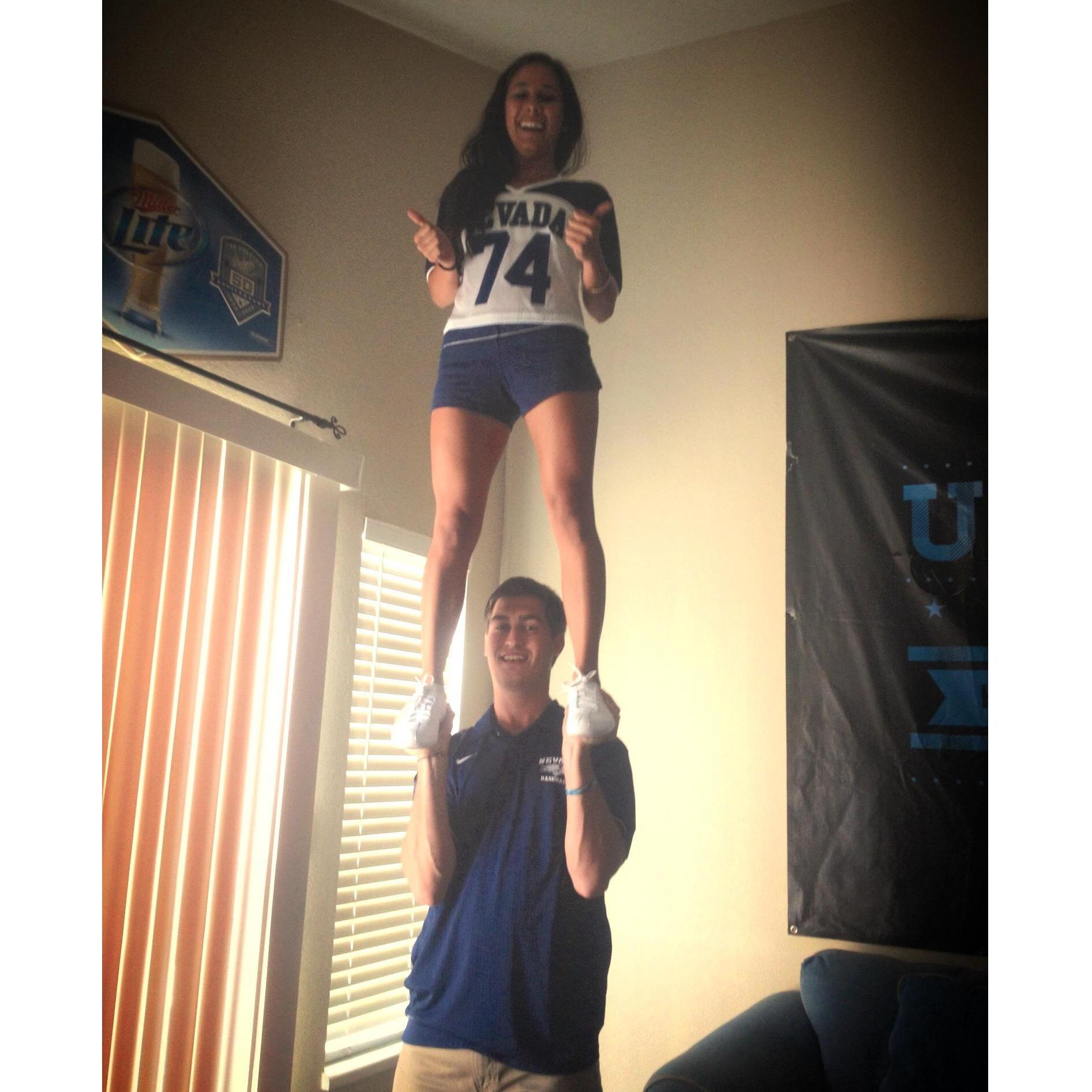 Teaching Kyle how to stunt