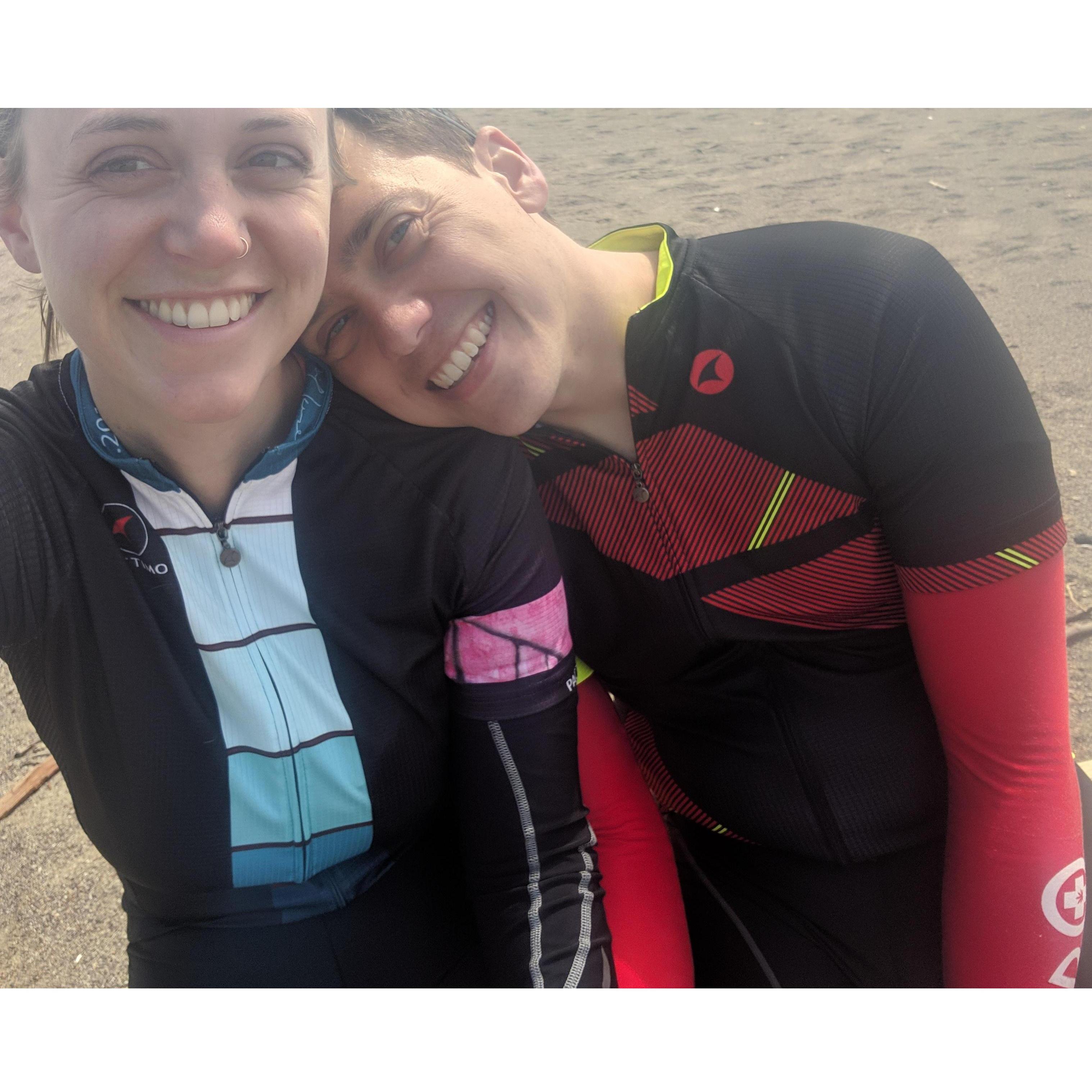 Andrew popped the question on the beach after we biked through Point Reyes. Not pictured: post bike-ride oysters and pizza...