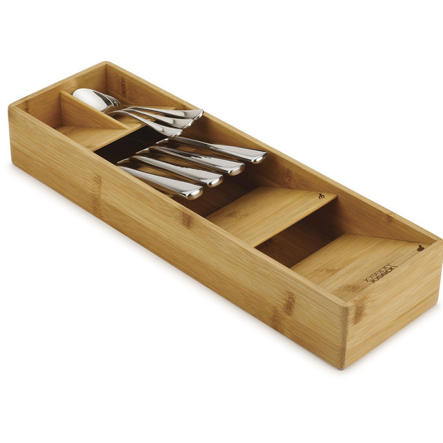 DrawerStore™ Bamboo Compact Cutlery Organiser