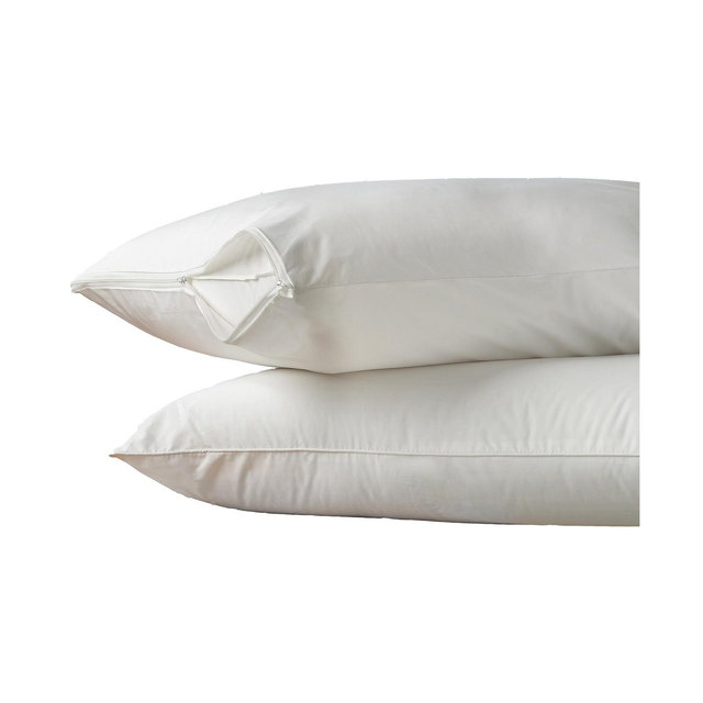 AllerEase Hot Water Washable Zippered Standard/Queen Pillow Protector 2 Pack