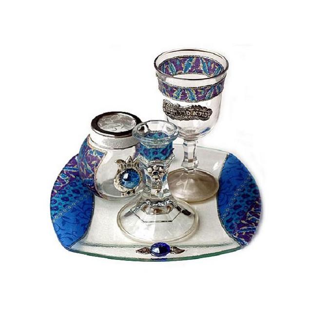 Blue and Lavender Havdalah Set By Lily Art