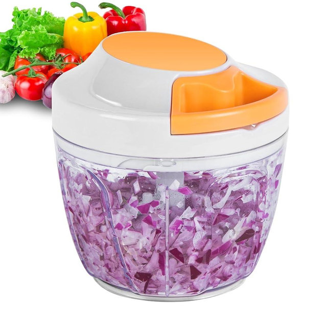 Manual Food Processor Vegetable Chopper (White, 650ML)
