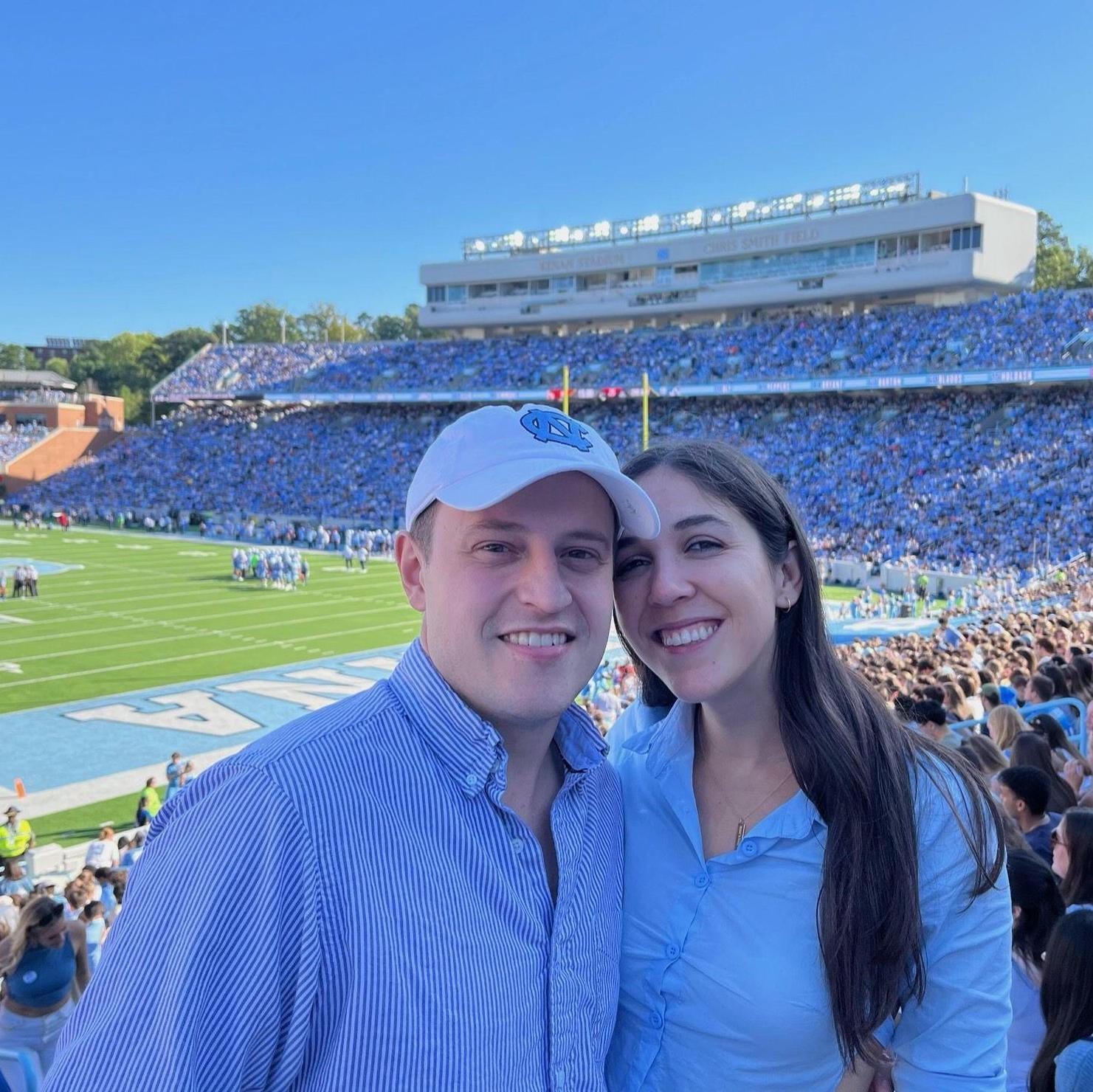 Annalise made it to every home football game during her 3L year; John made it to half of them. (Don't ask how they got him into the student section, that's a trade secret).