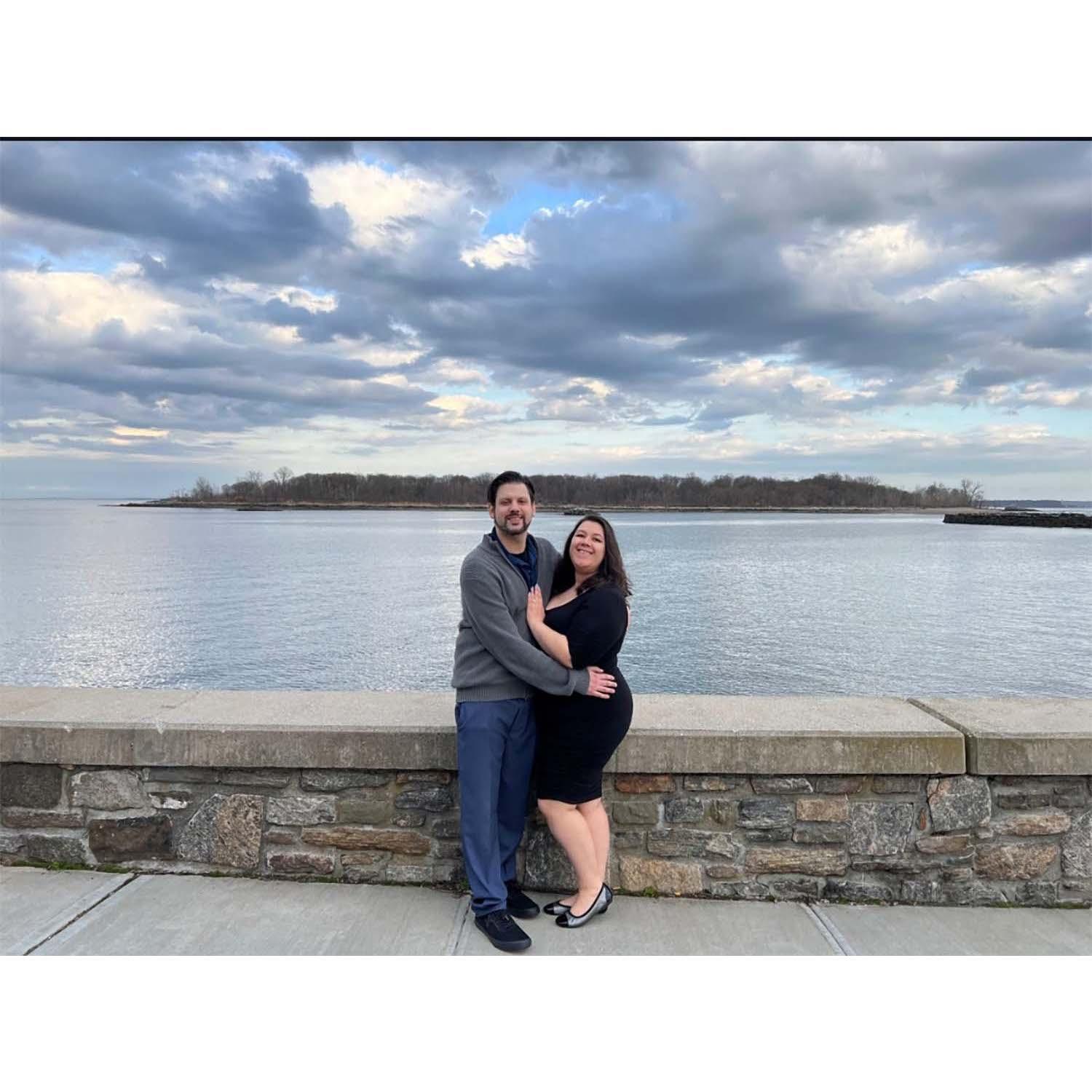 A beautiful waterfront memory with the bride to be.
