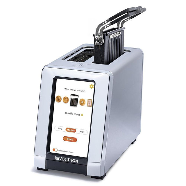 Revolution R180S Connect 2-Slice Toaster & Toastie Press Bundle – Features Patented InstaGLO 2.0 Technology & Toastie Press Mode – Toast Bread, Bagels, Waffles, Muffins, Tortillas – Stainless Steel