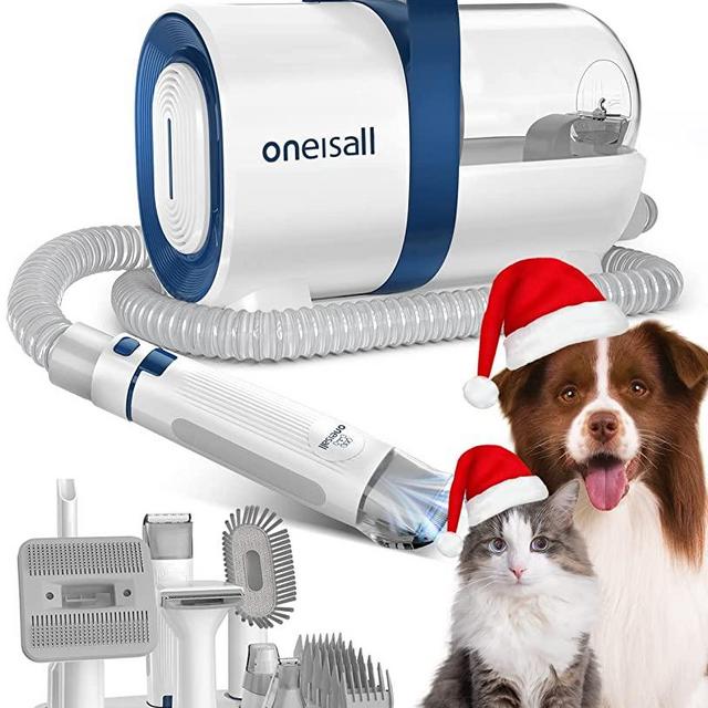 oneisall Dog Grooming Kit & Dog Hair Vacuum & Dog Nail Grinder 3 in 1 , Professional Pet Grooming Vacuum with 7 Pet Grooming Tools for Shedding Thick & Thin Dogs Cats Pet Hair