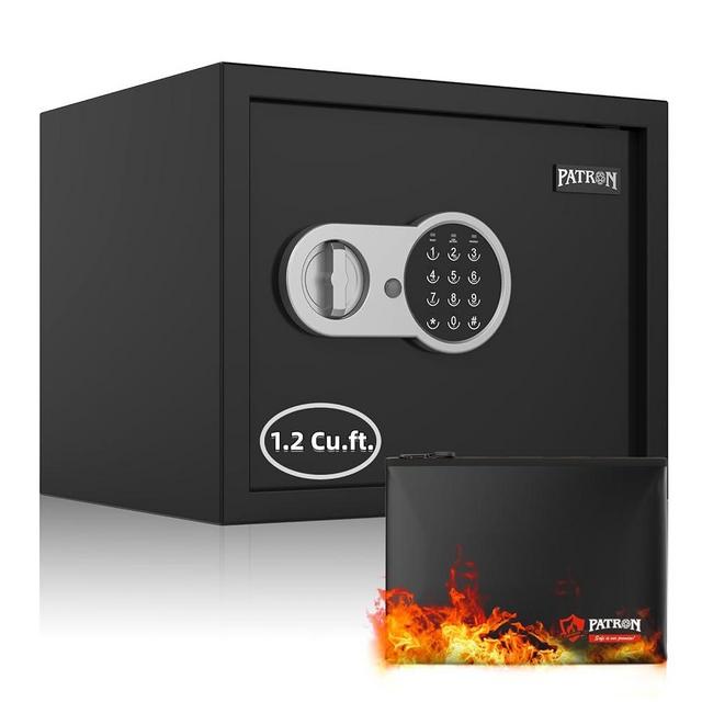 [ 1.2 Cu.ft. ]PATRON Fireproof Safe for Home,Document Safe Box Office,Digital Security Home Safe,Cabinet Safe for Money Cash,Wall Safe with Electronic Keypad for Hotel House Business,1.2 Cu.ft.