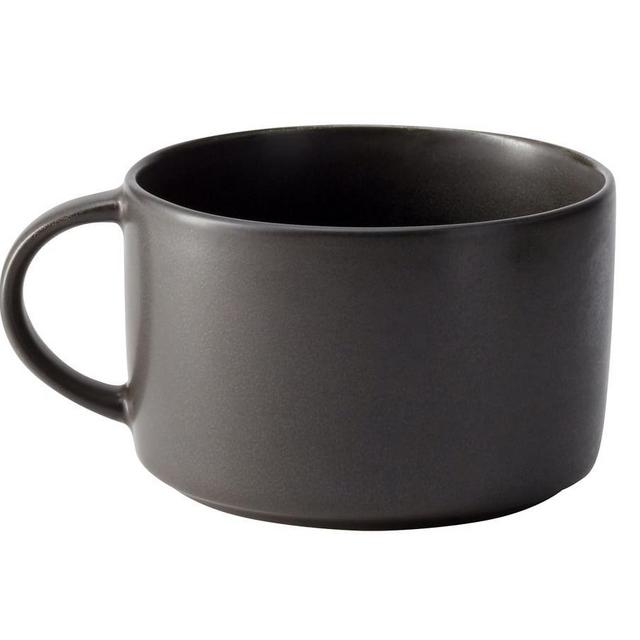 Mason Stoneware Oversized Latte Mugs, Set of 4 - Charcoal