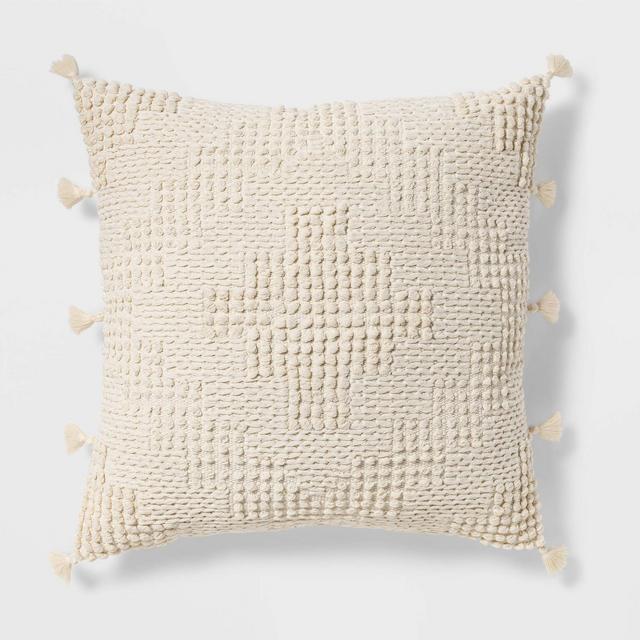 Oversize Chunky Textured Diamond Throw Pillow Cream - Opalhouse™