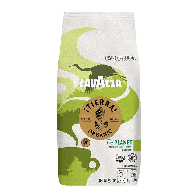 Lavazza ¡Tierra! Organic for Planet Whole Bean Coffee, Light Roast, 100% Arabica, 2.2 lb Bag (pack of 1)
