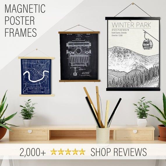 Hanging Wooden Picture Frames | Hanging Magnetic Canvas Frames | Printed Marketplace