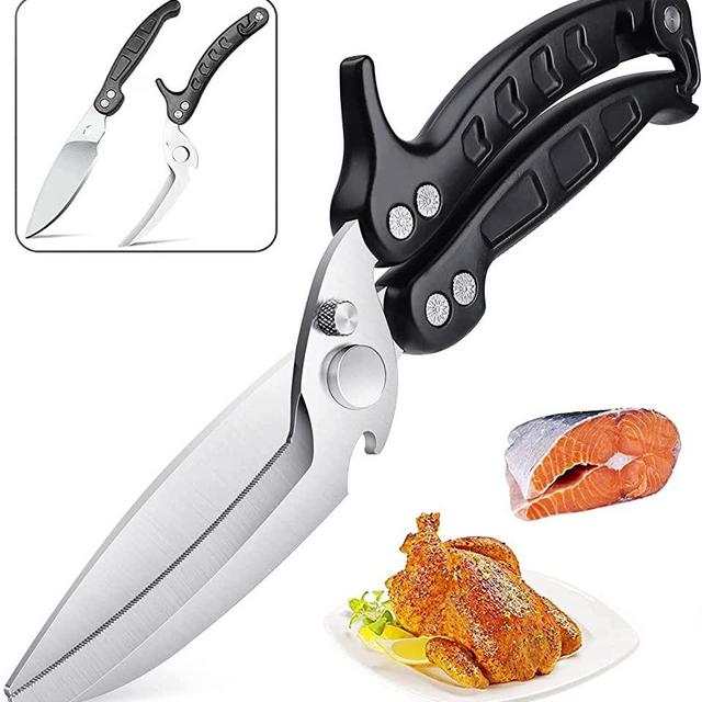 Kitchen Shears, Kitchen Scissors Heavy Duty Seafood Scissors Household Barbecue Scissors Poultry Shears, Food Cooking Scissors for Chicken, Bone, Meat, Turkey, Fish Thanksgiving Christmas Day