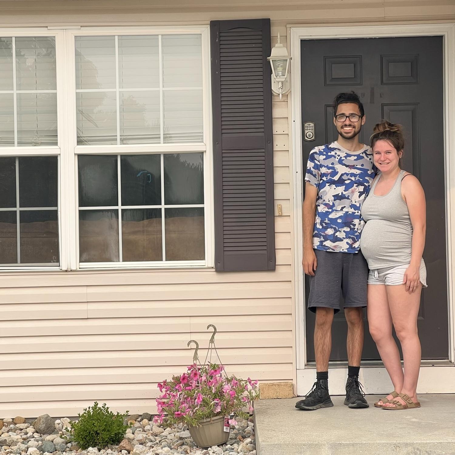 Our first home! (Very pregnant & exhausted from moving) 🤣