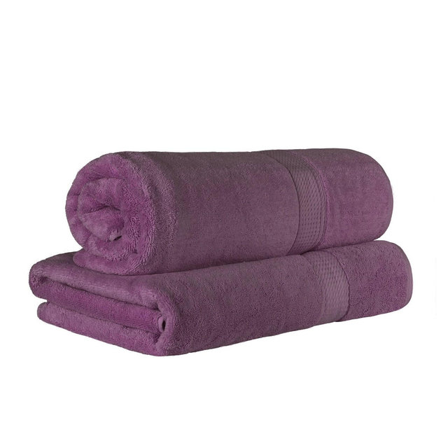 Luxury Egyptian Cotton Heavyweight Ultra-Plush Bath Sheet Set of 2, Plum - Blue Nile Mills
