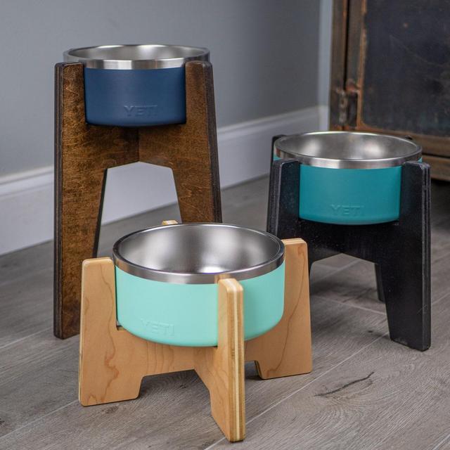 Yeti Raised Dog Bowl Stand || Elevated Pet Bowl Feeder || Engraving Optional Sale: BOGOBOWL *Dog Cone Friendly*Bowl not included - FITS RTIC