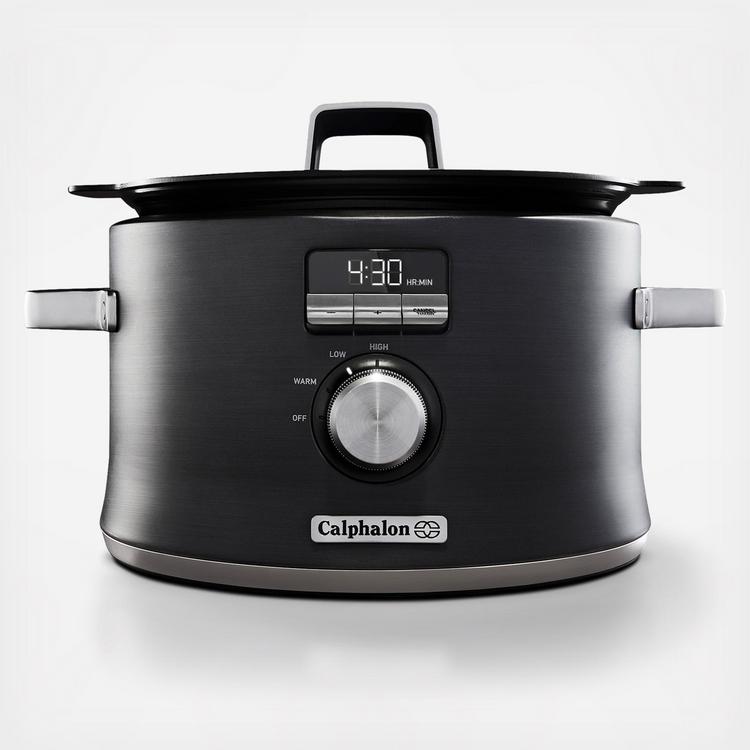 Slow Cooker 5 QT Programmable Stainless Oval Multi-cooker with Digital  Display